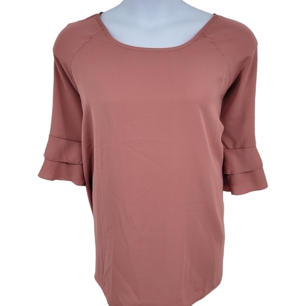 Boomchic pink ruffle tiered sleeve blouse size 22-24